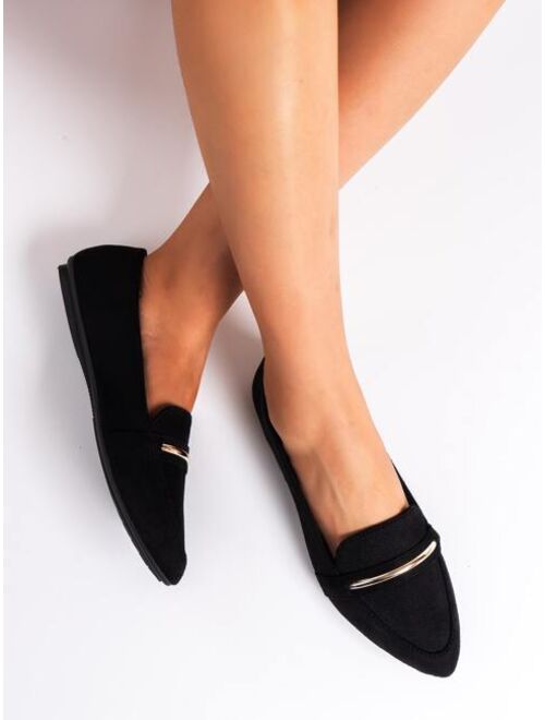 Shein Metal Decor Loafers
