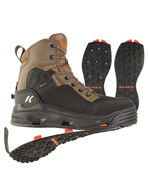 Korkers Buckskin Men's Wading Boots - Durable and Non-Corrosive - Includes Interchangeable Kling-On & Studded Kling-On Soles