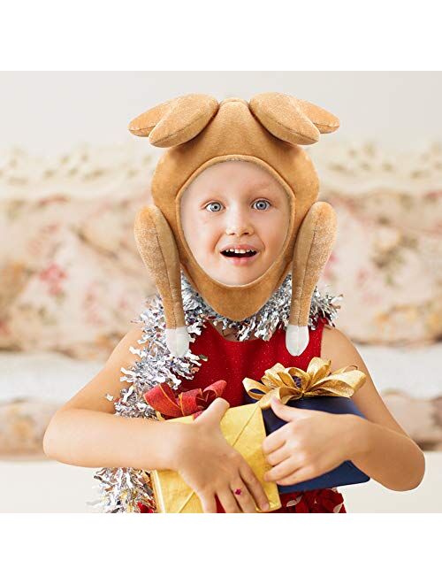 AMOR PRESENT Thanksgiving Turkey Hat,Thanksgiving Funny Party Hat for Thanksgiving and Halloween Costume Dress Up Party Brown