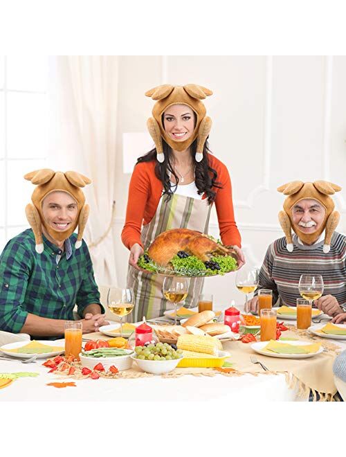 AMOR PRESENT Thanksgiving Turkey Hat,Thanksgiving Funny Party Hat for Thanksgiving and Halloween Costume Dress Up Party Brown