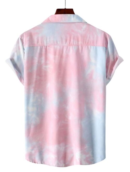 Shein Men Tie Dye Button Through Shirt
