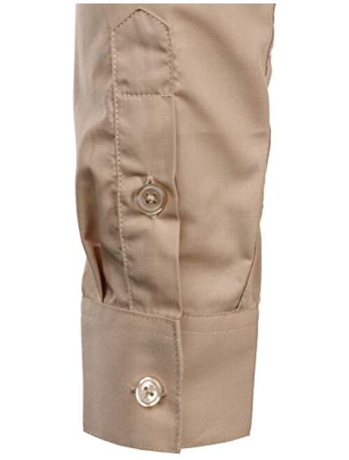 ZEROYAA Men's Hipster Slim Fit Long Sleeve Banded Collar Shirt with Pocket