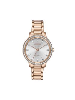 Eco-Drive Women's Silhouette Crystal Stainless Steel Watch