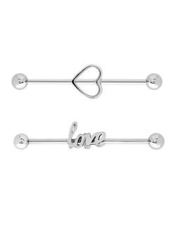 Rhona Sutton Bodifine Stainless Steel Set of 2 Love and Arrow Scaffold Bars