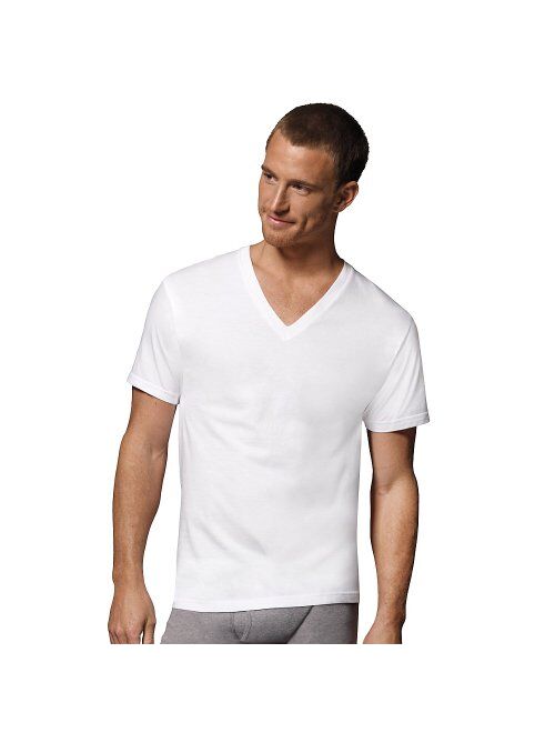 Hanes Ultimate Men's 6-Pack Classics V-Neck T-Shirt Value Pack