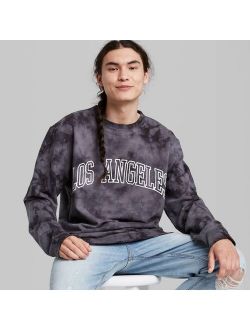 Adult Printed Regular Fit Crewneck Sweatshirt - Original Use™ Black/Tie-Dye Design