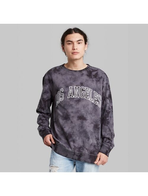 Adult Printed Regular Fit Crewneck Sweatshirt - Original Use™ Black/Tie-Dye Design