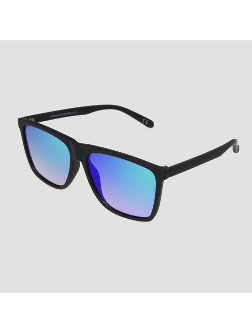 Men's Square Sunglasses with Mirrored Lenses - Original Use™ Green