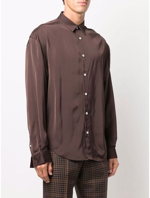 Jacquemus Silk Solid Button Up Shirt