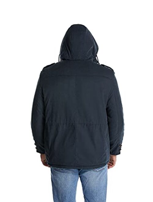 Mr.Stream Men's Winter Hooded Jacket Windproof Sherpa Lined Fleece Windbreaker Coat Outerwear Warm Parka
