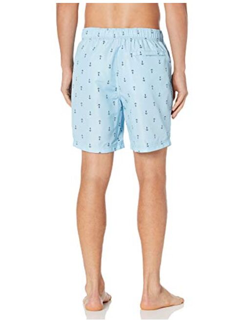 Nautica Men's Standard Quick Dry All Over Classic Anchor Print Swim Trunk