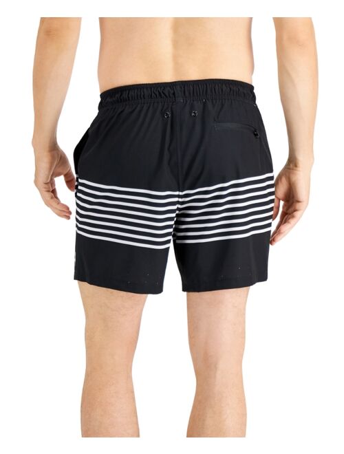 Calvin Klein Men's Stretch Euro Stripe 7" Swim Trunks