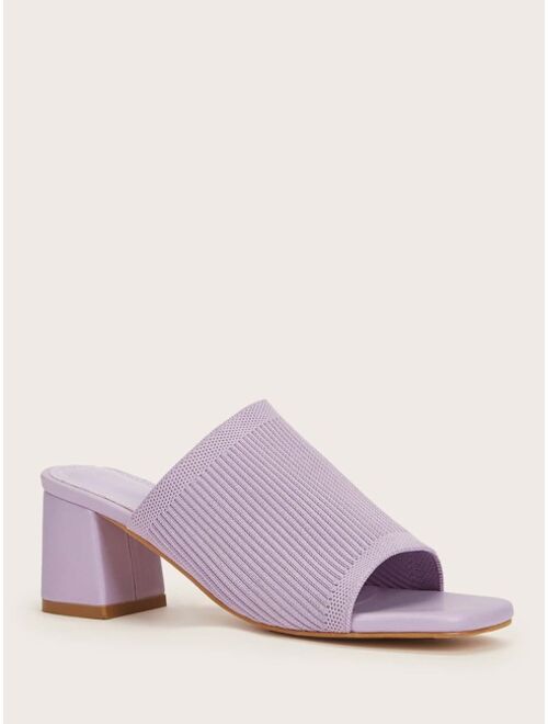 Cuccoo Knit Chunky Heeled Mules