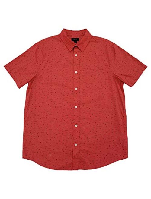 Urban Pipeline Mens Red Geo Short Sleeve Button-Down Shirt