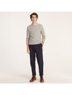 Pleated stretch brushed twill pant