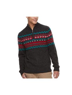 Men's Geo-Pattern Quart-Zip Sweater