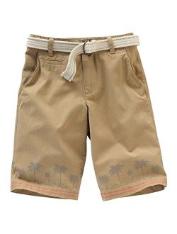 Flat-Front Printed Shorts-Boys