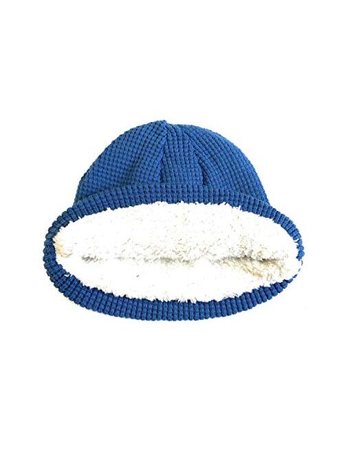 Urban Pipeline Knit Fur Lining Beanie Fall Winter Hat Blue New