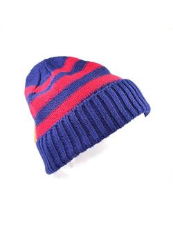 Blue/Red Striped Winter Watch Hat Beanie for Men