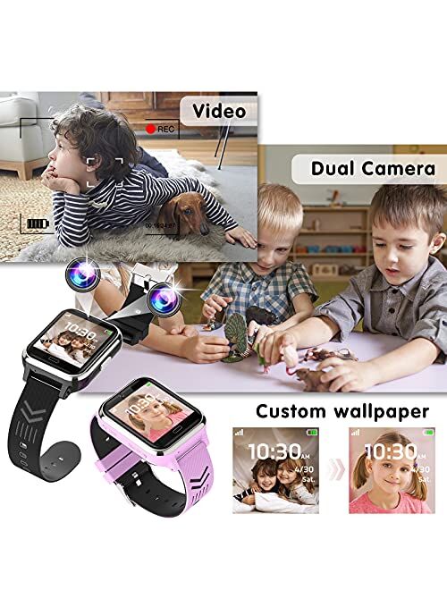 Kids Smart Watch Girls Boys - Smart Watch for Kids Watches Ages 4-12 Years with 17 Learning Games Dual Camera Music Video Player Alarm Clock Calculator Calendar Flashligh