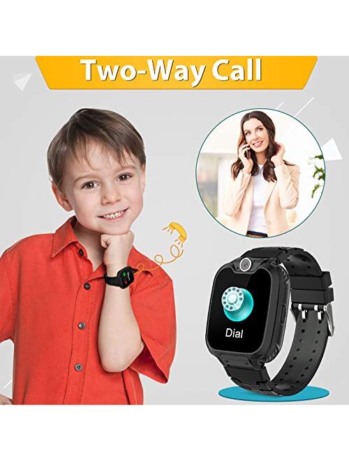 Smartwatch for Kids-Kids Smart Watch with Clock Phone for Girls Boys HD Touchscreen with Call SOS Music Player Games Camera Calculator Alarm Clock Smart Watch Birthday Gi