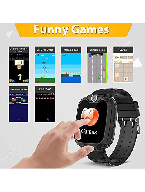 Smartwatch for Kids-Kids Smart Watch with Clock Phone for Girls Boys HD Touchscreen with Call SOS Music Player Games Camera Calculator Alarm Clock Smart Watch Birthday Gi