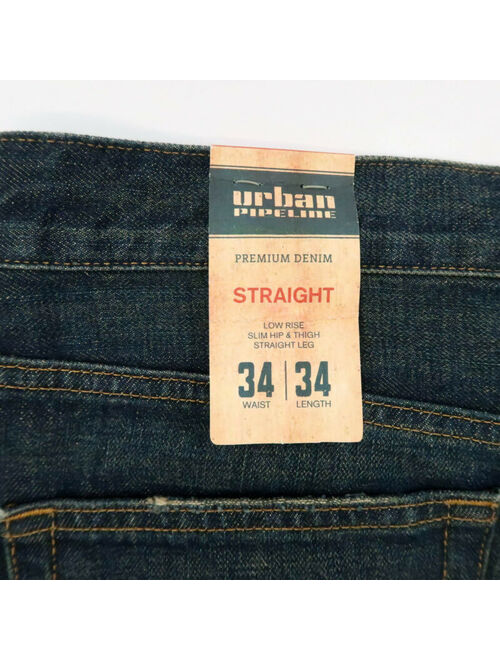 URBAN PIPELINE Straight Jeans Ultimate Flex Stretch Straight Leg Dark Blue 34x34