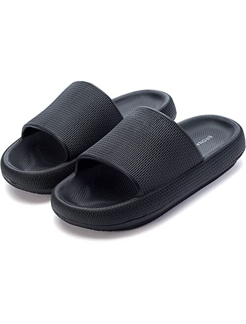 BRONAX Pillow Slippers for Women and Men | Shower Bathroom Sandals | Extremely Comfy | Non-Slip & Cushioned Thick Sole
