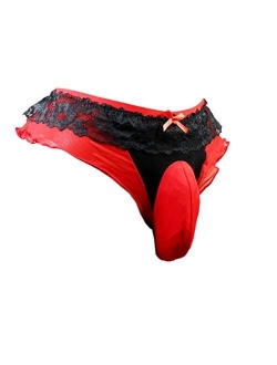 SISSY pouch panties men's lace thong G-string bikini briefs hipster hot underwear sexy for men VC