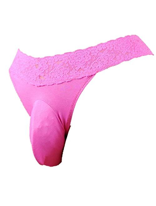 Aishani SISSY pouch panties men's lace thong G-string bikini briefs hipster hot underwear sexy for men VC