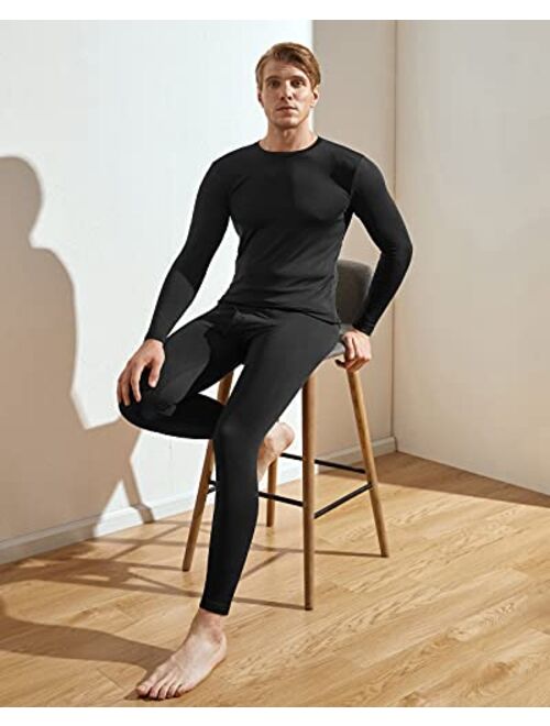 LAPASA Men’s Thermal Underwear Set, Soft Fleece Lined Long Johns Light/Mid/Heavy Weight Top & Bottom