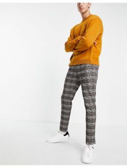Intelligence drawstring pants in gray check