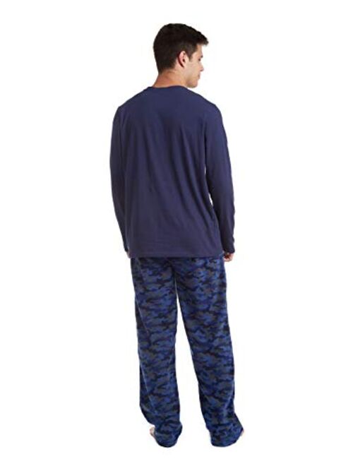 Cherokee Men's Long Sleeve Pajama Shirt and Pants Set