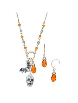 Napier Halloween Charm Necklace & Drop Earring Set