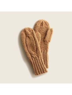 Chunky cable-knit mittens