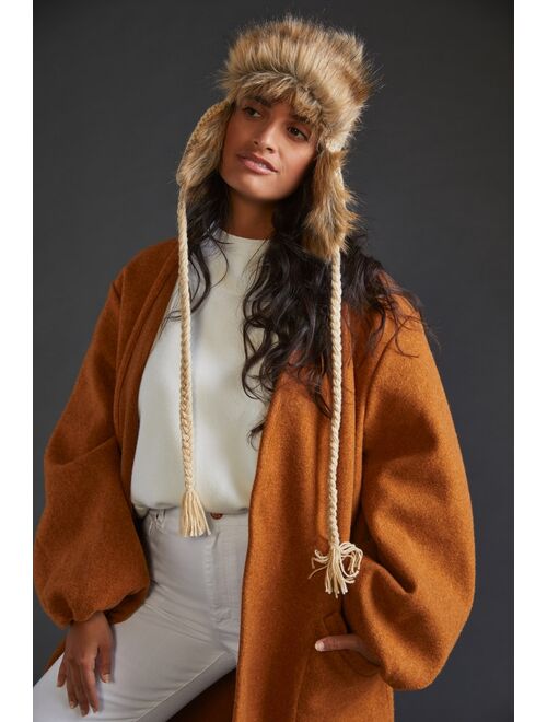 Anthropologie Faux Fur-Lined Trapper Hat