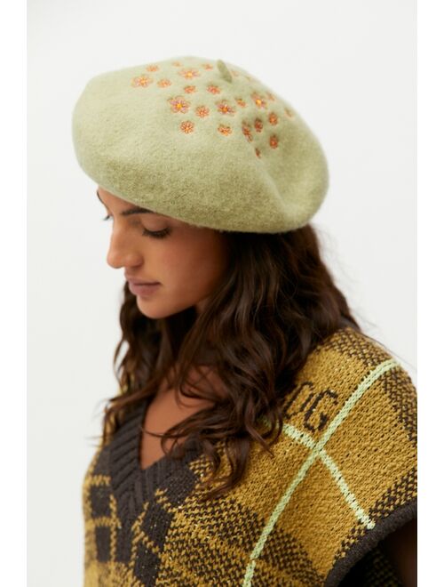 Urban outfitters women Embroidered Beret Cap