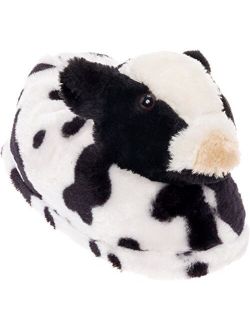 Cow Slippers - Plush Animal Slippers w/ Comfort Foam Support by Silver Lilly
