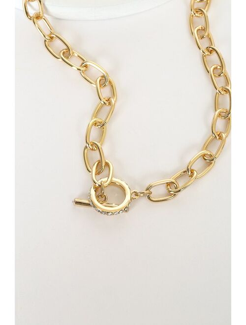 Lulus J'Adore Me Gold Chain Necklace