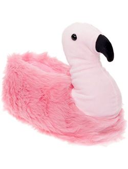 Silver Lilly - Flamingo Slippers - Plush Animal Slippers w/ Cushioned Foot Bed