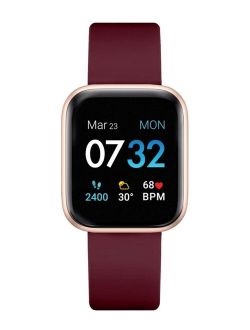 Air 3 Women's Touchscreen Smartwatch Fitness Tracker: Rose Gold Case with Merlot Strap 40mm