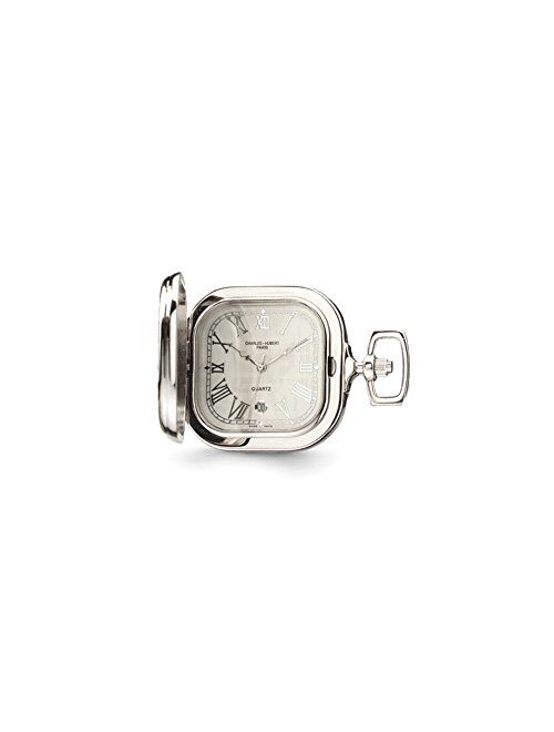 Charles-Hubert Paris Sonia Jewels Charles Hubert Gold-Finish Two-Tone Chrome Square Pocket Watch 14.5"