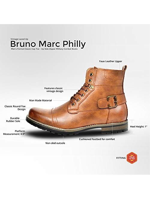 Bruno Marc Men's Military Motorcycle Combat Military Boots