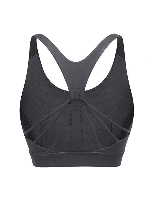 IKEEP Sports Bra for Women, Yoga Bra with Removable Cups, Criss-Cross Back Padded Strappy Sports Bras