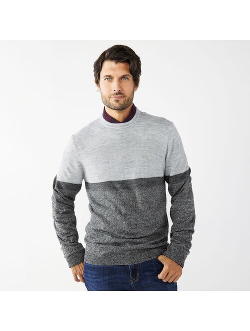 Men's Apt. 9® Regular-Fit Colorblock Merino Wool-Blend Crewneck Sweater