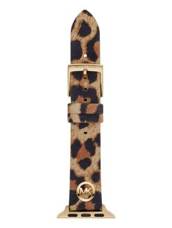 Women's Logo Charm Animal Print Leather Apple Watch Band, 38mm or 40mm