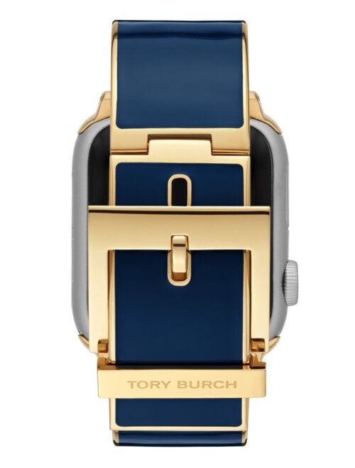 Tory Burch Women's Interchangeable Blue & Gold-Tone Stainless Steel Band for Apple Watch, 38mm/40mm