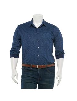 Big & Tall Apt. 9 Patterned No-Iron Button-Down Shirt