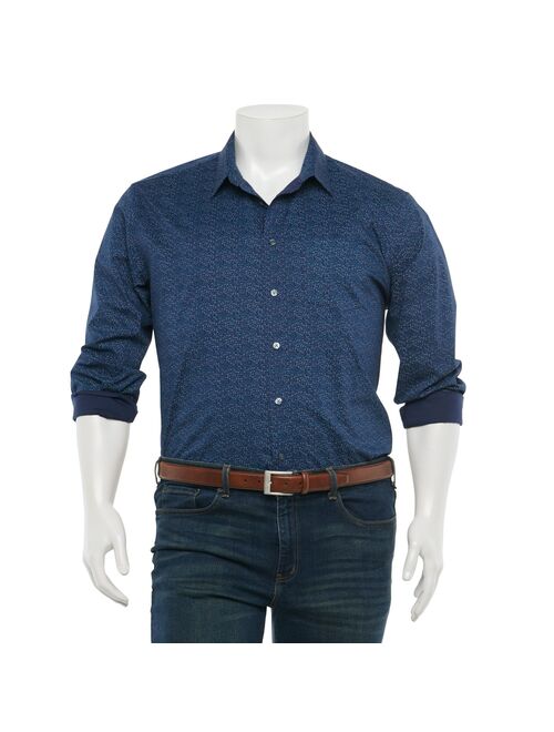 Big & Tall Apt. 9® Patterned No-Iron Button-Down Shirt