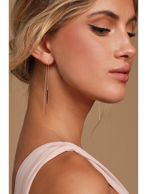 Lulus Keep it Chic Gold Threader Earrings